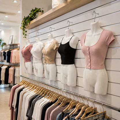Torso Colgador para Poleras de Dama | Exhibidor de Ropa para Tiendas