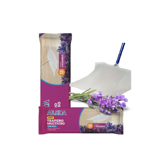 Paño de Limpieza Trapero Húmedo con Ojal Aroma Lavanda 40x60cm 12Pcs